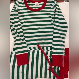 Hanna andersson women’s Christmas Striped Green and Red Pajamas size medium